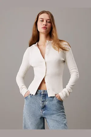Calvin Klein Slim vest van geribbeld katoen
