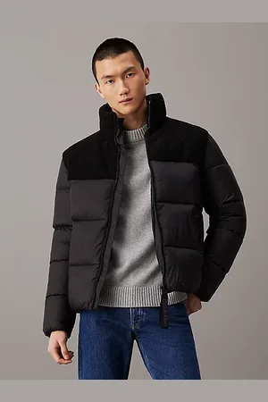 Calvin Klein Sherpa pufferjack van materiaalmix