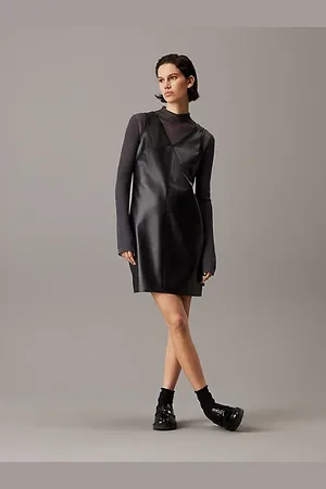 Calvin Klein Imitatieleren mouwloze jurk