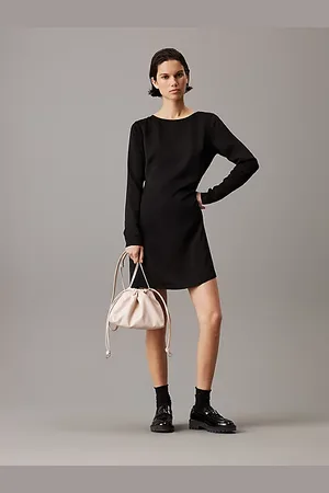 Calvin Klein Satijnen jacquard minijurk met logo