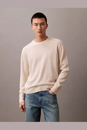 Calvin Klein Klassieke kasjmier trui met ronde hals