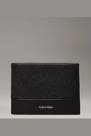 Calvin Klein Leren in drieën gevouwen portemonnee