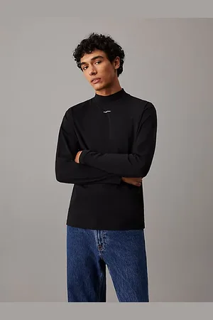 Calvin Klein T-shirt met lange mouwen en hooggesloten hals