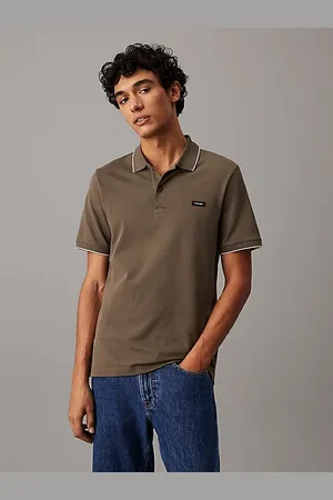 Calvin Klein Slim piqué poloshirt met accenten