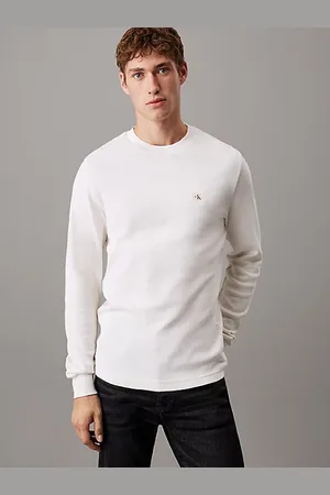 Calvin Klein Slim wafel-T-shirt met lange mouwen