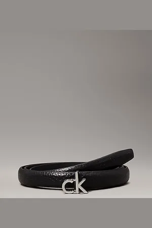 Calvin Klein Smalle leren riem met logo
