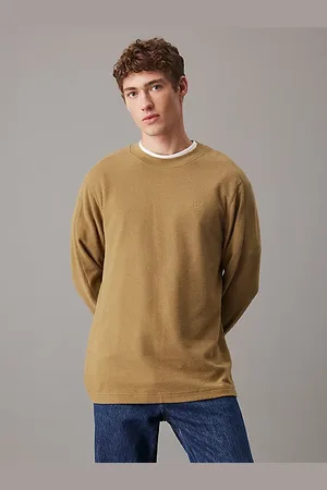 Calvin Klein Long sleeve t-shirt van geborstelde ribstof