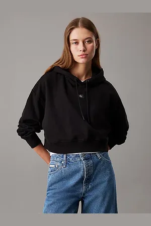 Calvin Klein Hoekige hoodie van badstofkatoen