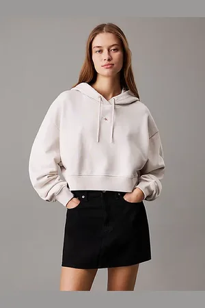 Calvin Klein Hoekige hoodie van badstofkatoen