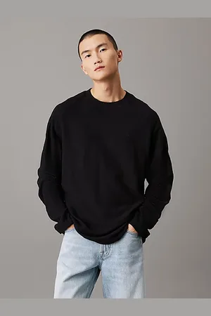 Calvin Klein Long sleeve t-shirt van geborstelde ribstof