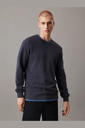 Calvin Klein Slim wafel-T-shirt met lange mouwen