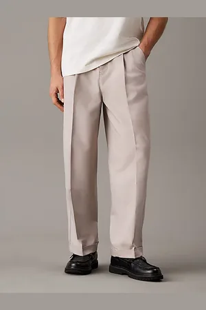 Calvin Klein Relaxte tailored broek van keperstof
