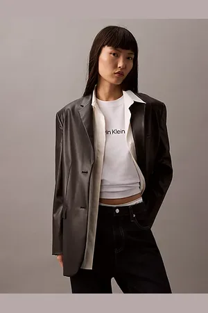 Calvin Klein Smalle leren blazer