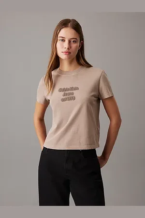 Calvin Klein Slim T-shirt met gewassen logo