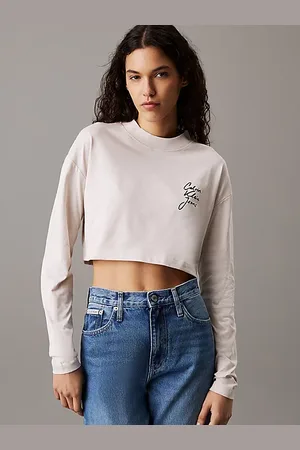 Calvin Klein Cropped T-shirt met lange mouwen