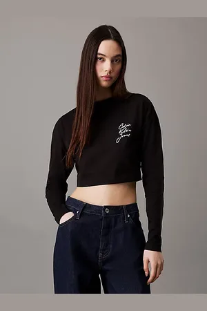Calvin Klein Cropped T-shirt met lange mouwen