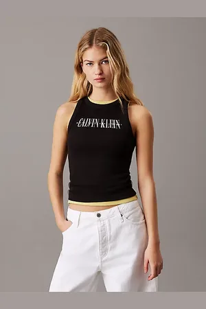 Calvin Klein Tanktop van ribkatoen met logo