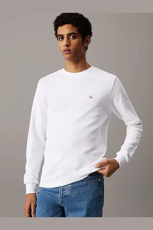 Calvin Klein Slim wafel-T-shirt met lange mouwen