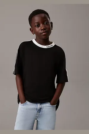 Calvin Klein T-shirt met colourblock en logo tape