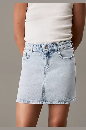 Calvin Klein Uitlopende denim minirok