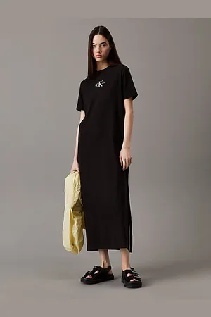 Calvin Klein Maxi T-shirtjurk van ribkatoen