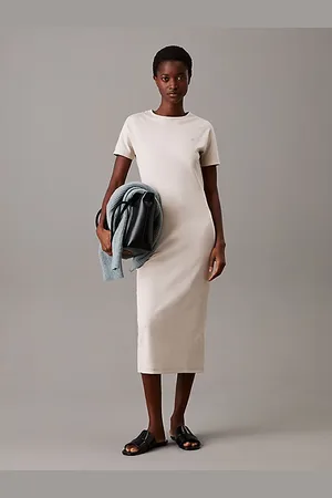 Calvin Klein Slim midi T-shirtjurk