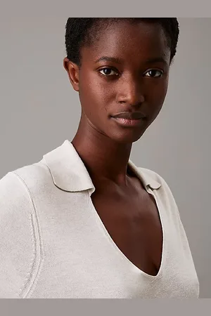 Calvin Klein Slim viscose zijde polotrui