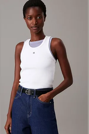 Calvin Klein Slim geribbelde tanktop