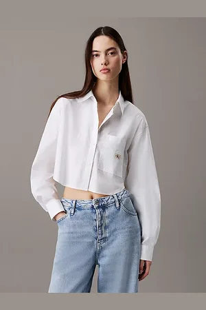 Calvin Klein Cropped overhemd van poplinkatoen