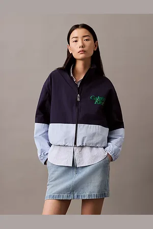 Calvin Klein Cropped nylon jack met colourblock