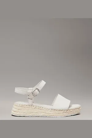 Calvin Klein Leren espadrille plateausandalen