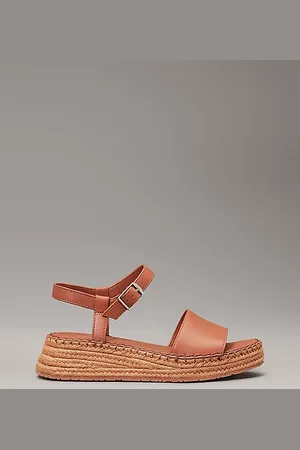 Calvin Klein Leren espadrille plateausandalen