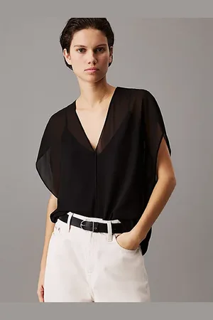 Calvin Klein Relaxed doorzichtige Georgette blouse