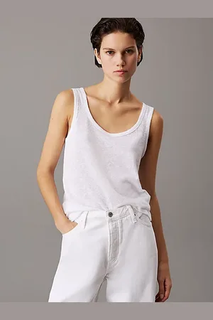 Calvin Klein Slim linnen jersey tanktop