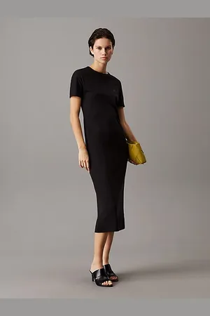 Calvin Klein Slim midi T-shirtjurk