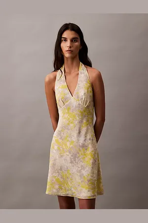 Calvin Klein Bedrukte Georgette halterjurk