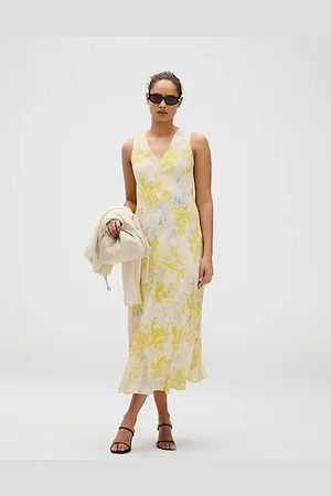 Calvin Klein Uitlopende viscose jurk met print