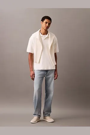 Calvin Klein Relaxed poloshirt van ribkatoen
