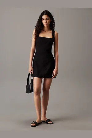 Calvin Klein Zachte katoenen linnen mini-jurk