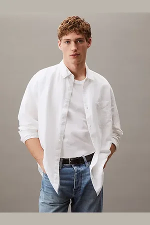 Calvin Klein Linnen katoenen overhemd