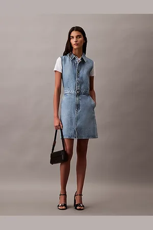 Calvin Klein Mouwloze denim mini-jurk