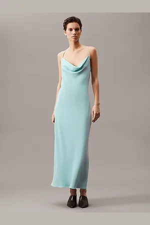 Calvin Klein Jurk met spaghettibandjes van zachte crêpe