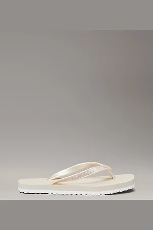Calvin Klein Metallic slippers met vierkante teen