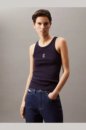 Calvin Klein Tanktop van ribkatoen met logo