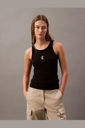 Calvin Klein Tanktop van ribkatoen met logo