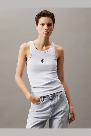 Calvin Klein Tanktop van ribkatoen met logo