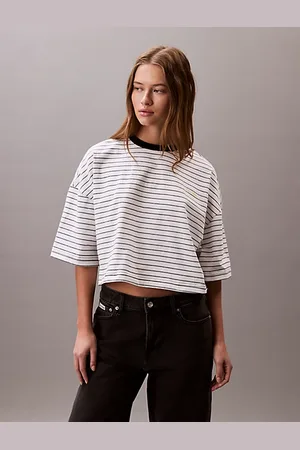 Calvin Klein Gestreept cropped boxy shirt