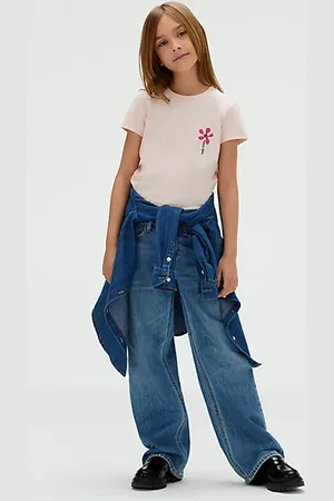 Calvin Klein Slim T-shirt met bloem-applicatie