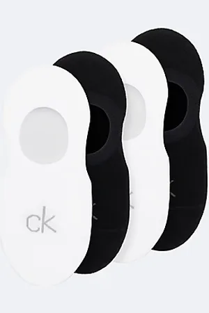 Calvin Klein 4-pack zachte footies van gekamd katoen