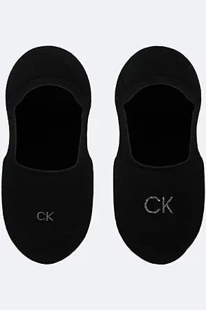 Calvin Klein 2-pack zachte footies met logo van glanzend katoen